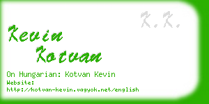 kevin kotvan business card